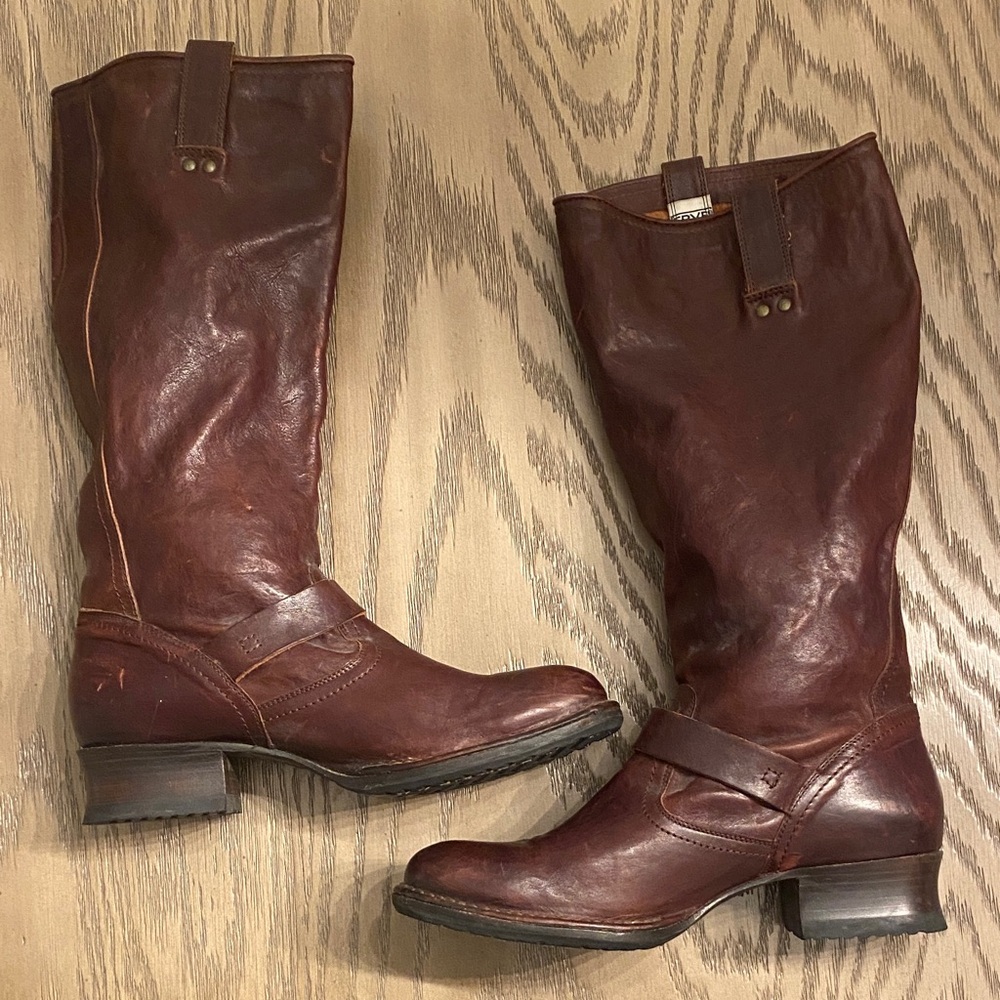 Frye Veronica Dark Brown Leather Boots Sz. 9.5 - Picture 5 of 17